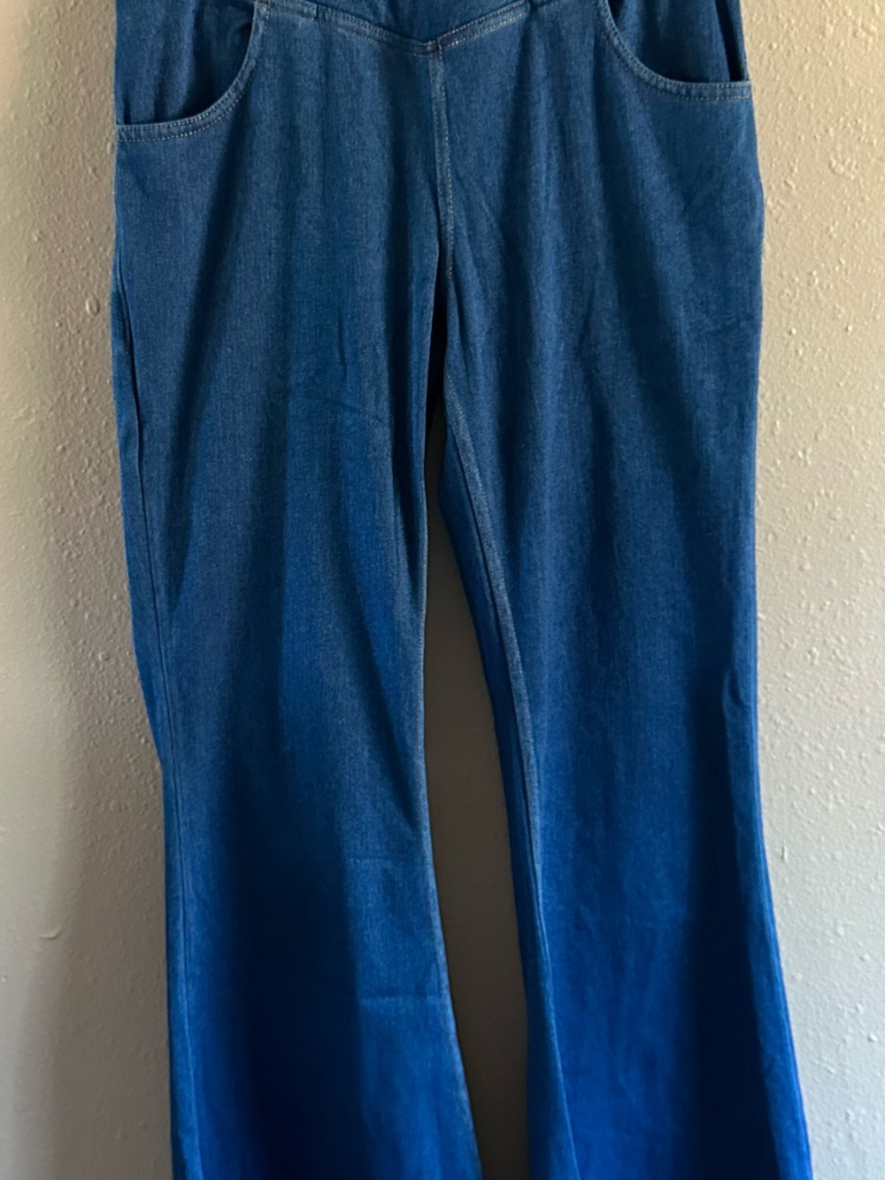 NWOT Halara Crossover High Waisted Denim Flare Pants Small S Petite